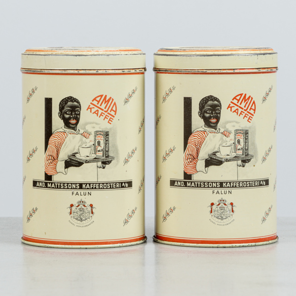 Äldre burkar 2 st, Amja Kaffe, And. Mattssons Kafferosteri A/B, Falun