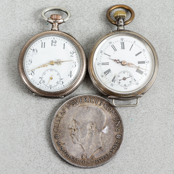 Mormorsur 2st silver och mynt silver