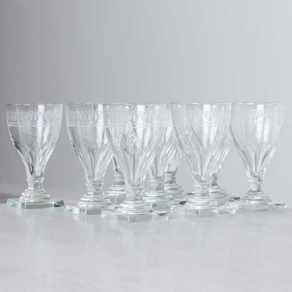 Vinglas, 9 st, "Säby", Gerda Strömberg, Strömsbergshyttan