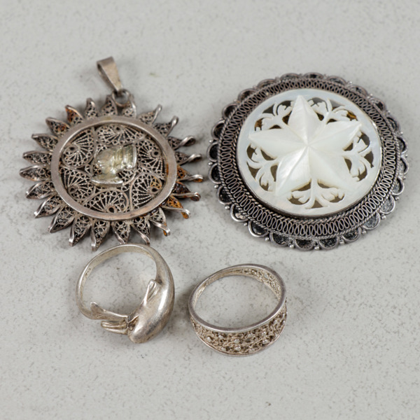 Smycken, 4 delar, Hängen och ringar