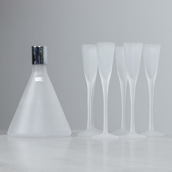 Karaff & snapsglas, "Frost", Rolf Sinnemark, Kosta Boda