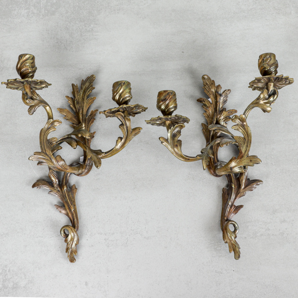 Appliquer, 1 par, rokokostil, mässing, 1900-talets första del