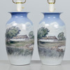 Bordslampor, 1 par, porslin, Royal Copenhagen