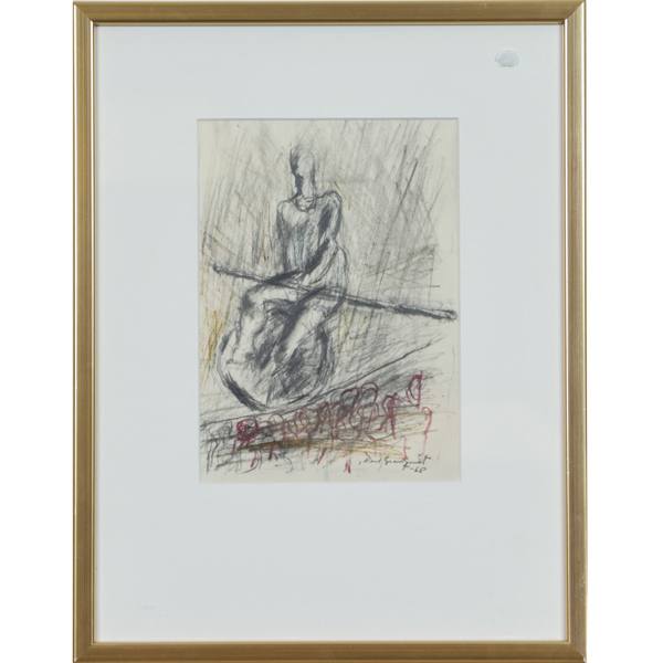 Karl Granqvist, Figurkomposition, blandteknik, signerad