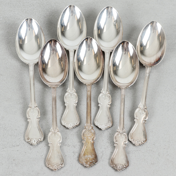 Skedar, 7st, "Olga", silver, 333g, GAB