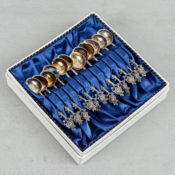 Kaffeskedar, 12st, silver, 73g