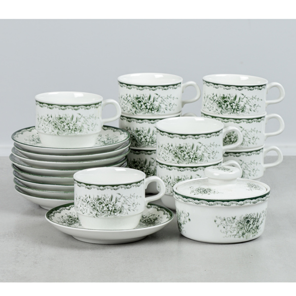 Servisdelar, 10 delar "Grön Anna", Rörstrand