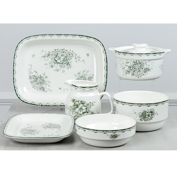 Servisdelar "Grön Anna", Rörstrand, 6 delar
