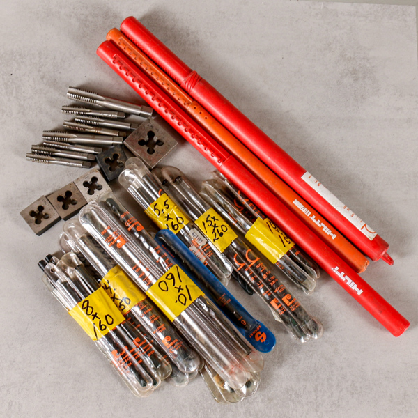 Borr och gängtappar, bla Hilti