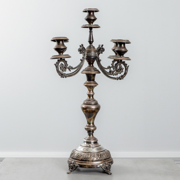 Kandelaber, nysilver, nyrenässans, 1800/1900-tal