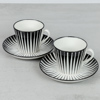 Kaffekoppar med fat, "Zebra", 2 st, Eugen Trost, Gefle, 1950-tal