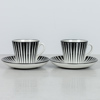 Kaffekoppar med fat, "Zebra", 2 st, Eugen Trost, Gefle, 1950-tal