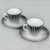 Kaffekoppar med fat, "Zebra", 2 st, Eugen Trost, Gefle, 1950-tal
