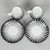 Kaffekoppar med fat, "Zebra", 2 st, Eugen Trost, Gefle, 1950-tal