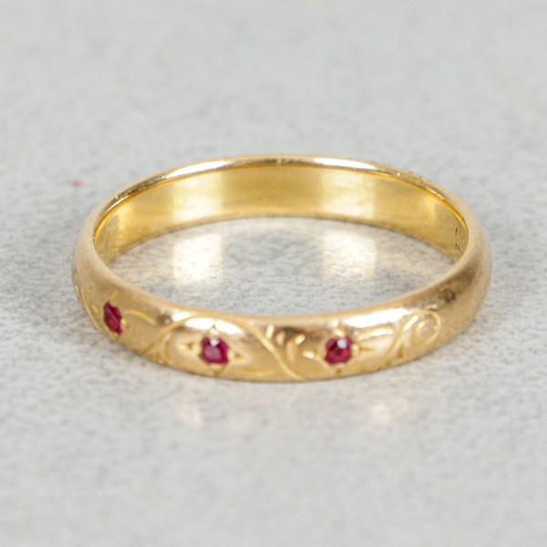 Ring, Guld 20K, 4.8g, rubiner