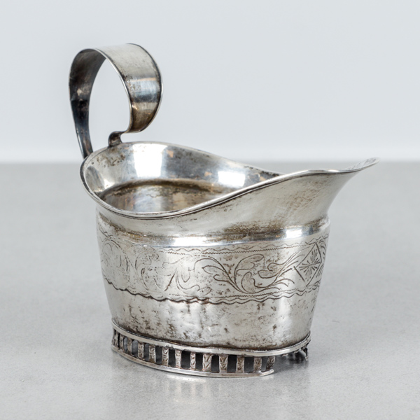 Petter Wikström, gräddkanna, silver, Hudiksvall, (1802-1822/1826), empire, år 1826