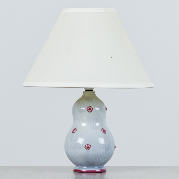 Bordslampa, Rörstrand, porslin, 1900-talets första hälft