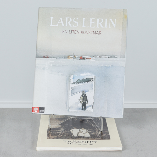 Böcker, om Lars Lerin, "Träsnitt" och "En liten konstnär", 2 st