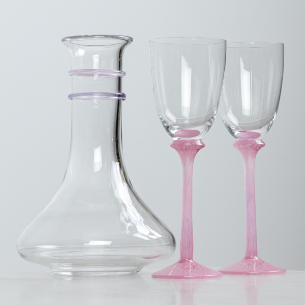 Ulrica Hydman-Vallien, karaff samt 2 st vinglas, Kosta Boda