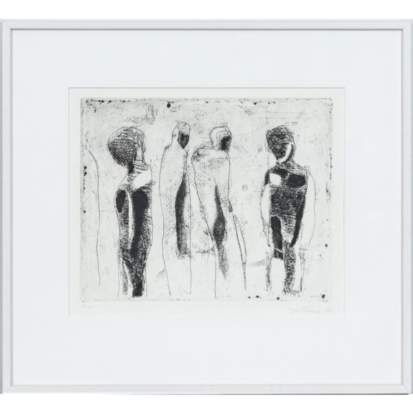 John Forsman, Figurkomposition, litografi, signerad