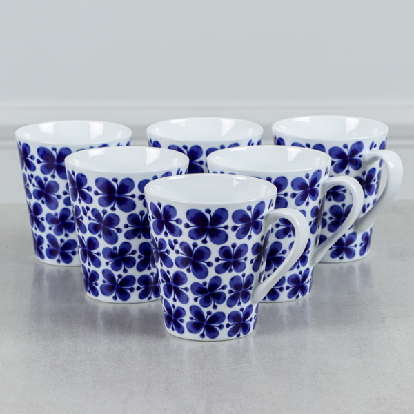 Muggar, 6 st, "Mon Amie", Marianne Westman, Rörstrand, samtida produktion