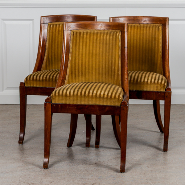 Stolar, senempire, 3+1, mahogny, 1830/40-tal