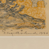 Elis Åslund, fjällandskap, litografi, signerad