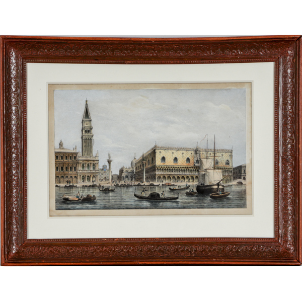 Grafiskt blad, Palazzo Ducale och Dogepalatset i Venedig, 1800-tal