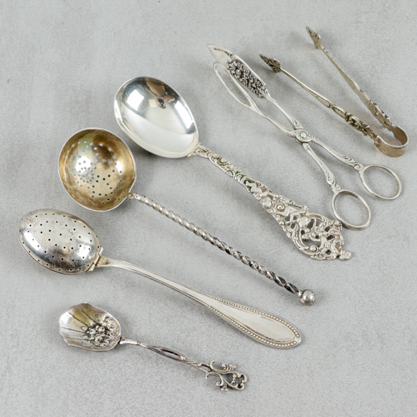 Uppläggningsbestick, 6 delar, silver, 130g