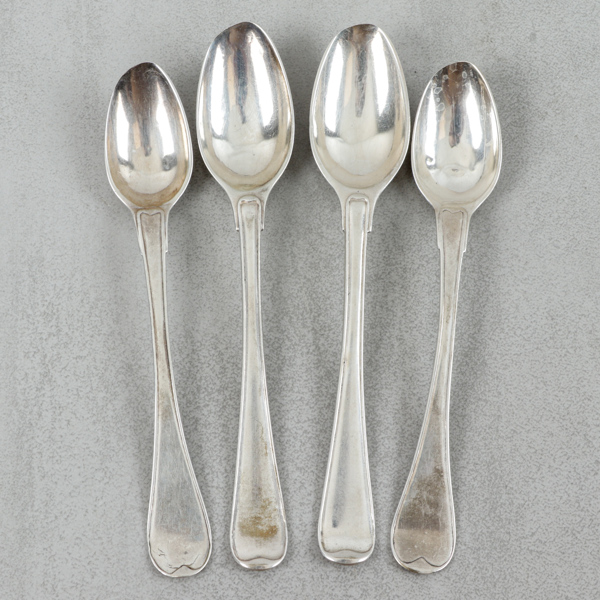 Kaffeskedar, 2+2st, silver, 1700-tal