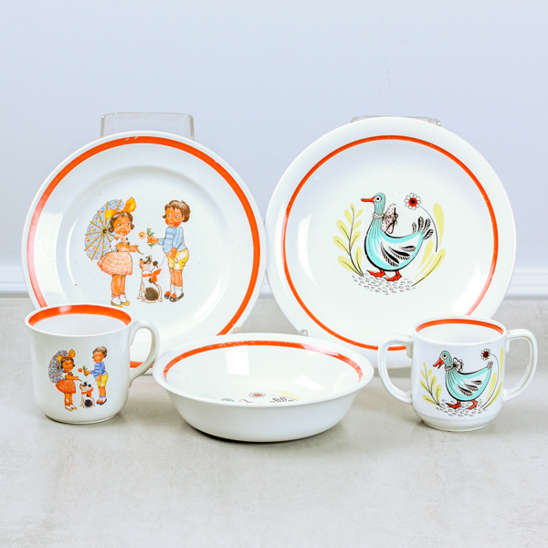 Barnservisdelar, "Jens", 3 delar, Rörstrand, 1900-talets mitt