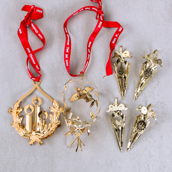 Georg Jensen, Juldekorationer 2 st,, år 1998-99, samt julgranspynt, Royal Copenhagen