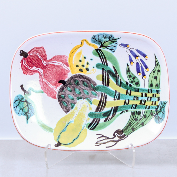 Ursula Printz, skålfat, fajans, Gustavsberg Studio