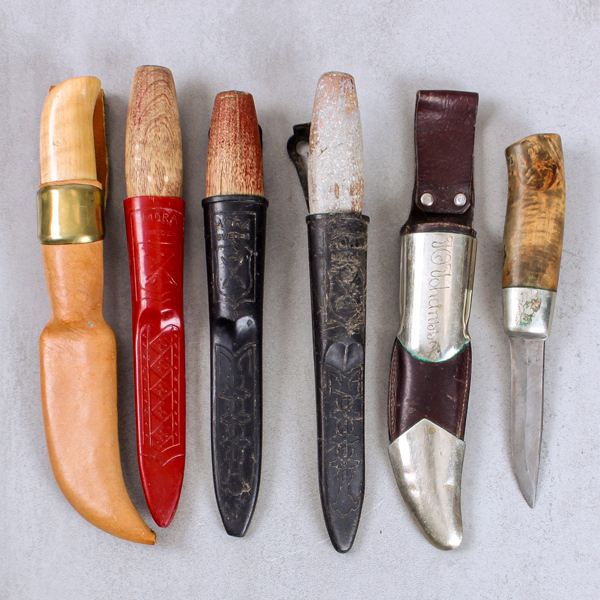 Knivar, 5 st, varav 1 st G. Falk, Åsele