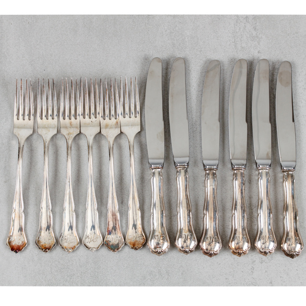 Bestick, 12 delar, silver, Finland