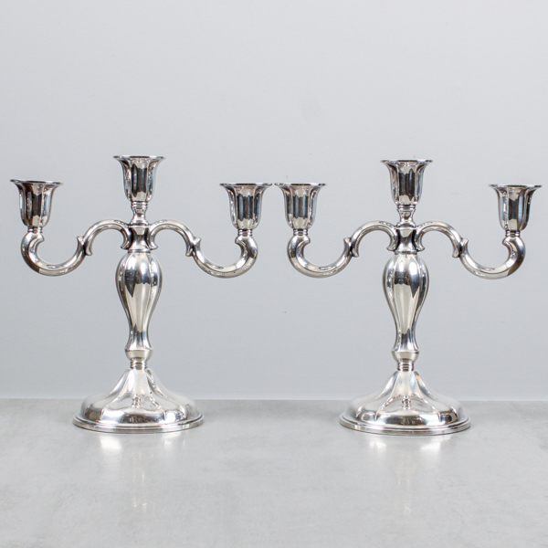Kandelabrar, 1 par, silver, Norge