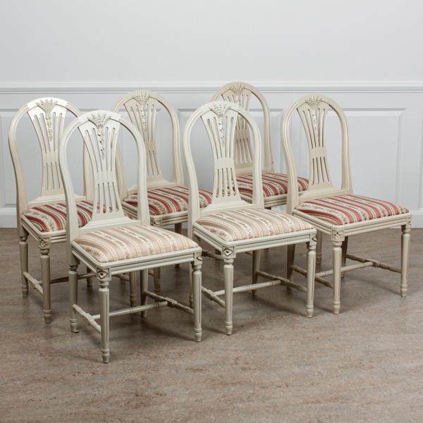 Stolar, "Axet", gustaviansk stil, 6 st, 1900-talets mitt