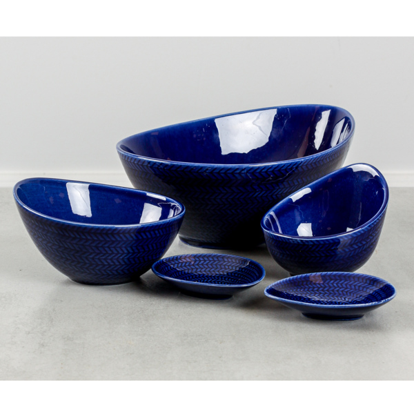 Hertha Bengtsson, servisdelar "Blå Eld", 5 delar, Rörstrand