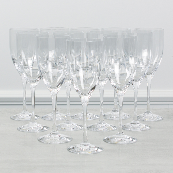 Gunnar Cyrén, "Optica" vinglas, 12 st, Orrefors