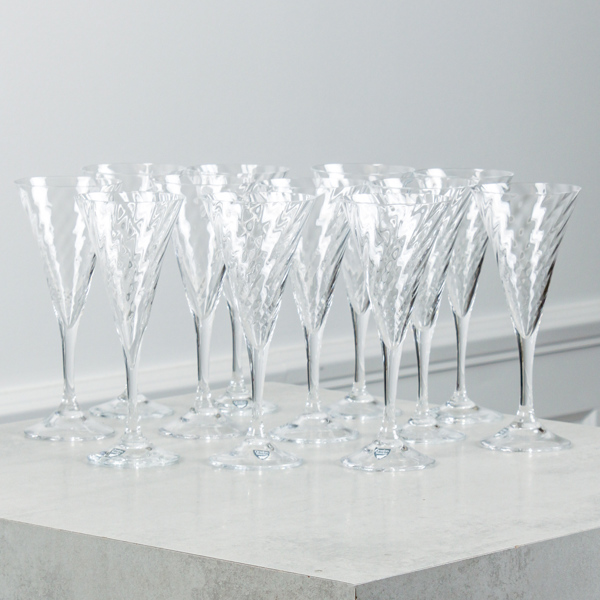 Gunnar Cyrén, "Helena", Orrefors, champagneglas, 12 st,