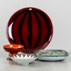 Upsala-Ekeby, 4 delar, glaserad keramik, bla skål, Anna-Lisa Thomson