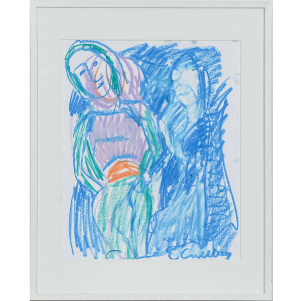 Erland Cullberg (1931-2012), figurkomposition, pastell, signerad E Cullberg