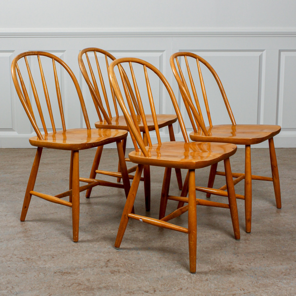 Stolar, 4 st, björk, 1900-talets mitt