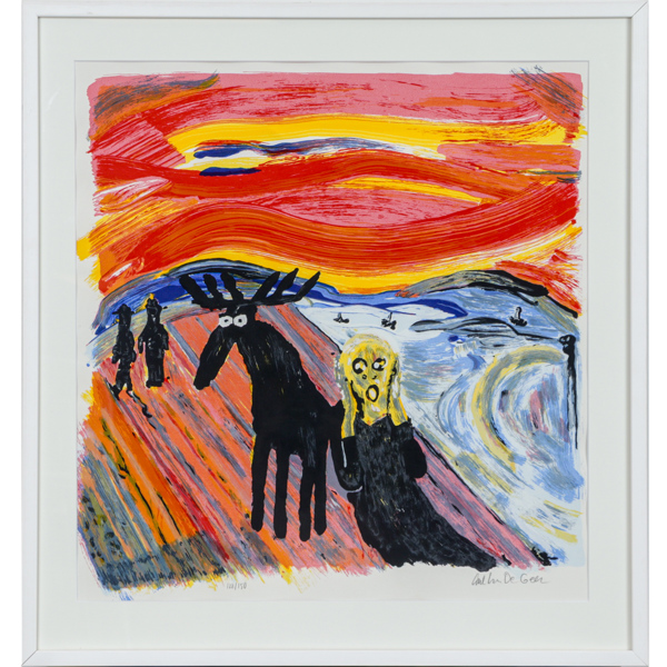 Carl Johan De Geer (1938-), serigrafi, "Skriet", signerad 