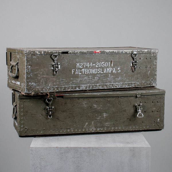 Förvaringslådor, 2st, Armé-typ