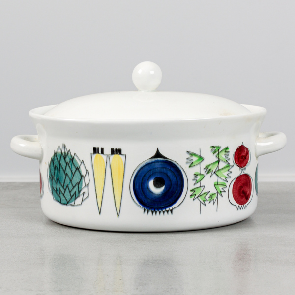 Marianne Westman, terrin med lock, "Picknick", Rörstrand