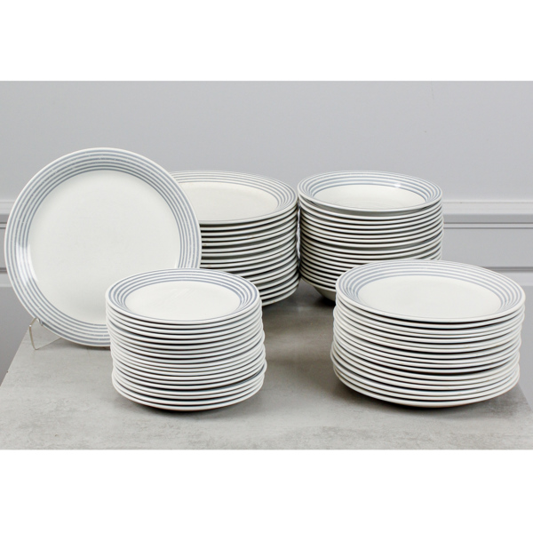 Wilhelm Kåge, "Grå ränder", Gustavsberg, porslin,