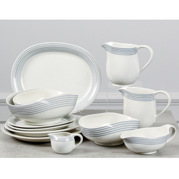 Wilhelm Kåge, "Grå ränder", 12 dlr, Gustavsberg