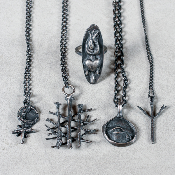 Smycken, 5 delar, silver