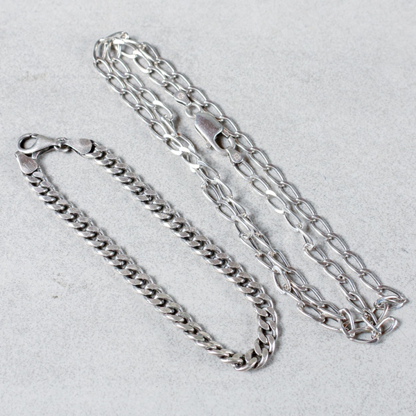 Halsband och armband, silver